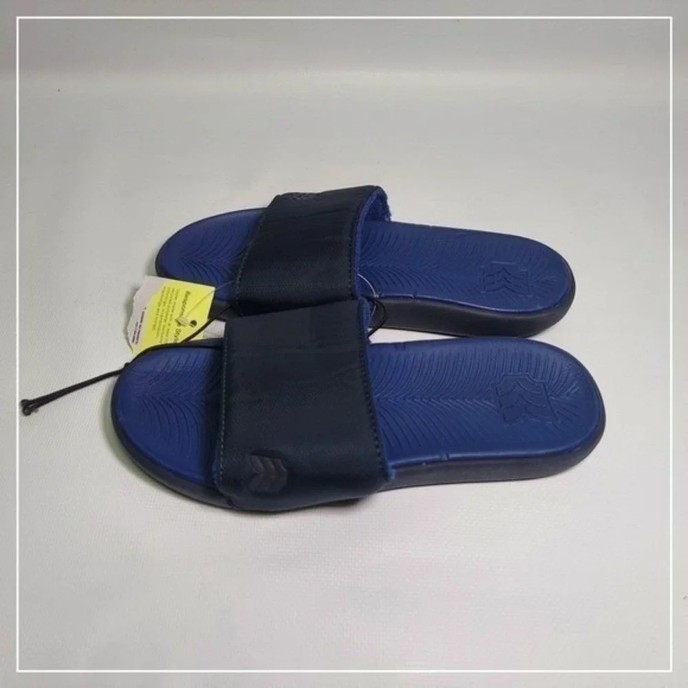 All In Motion Slides Boys 1‎ Blue Cushioned Recovery Pool Sandals Lightweight